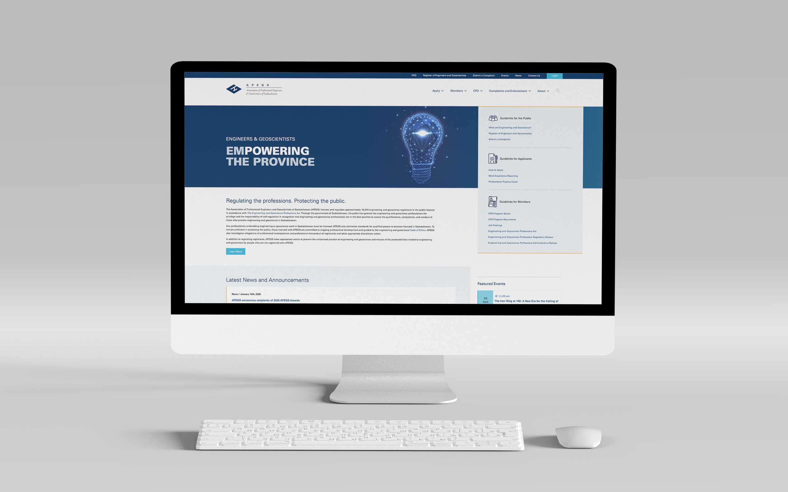 APEGS - Website - Desktop Preview