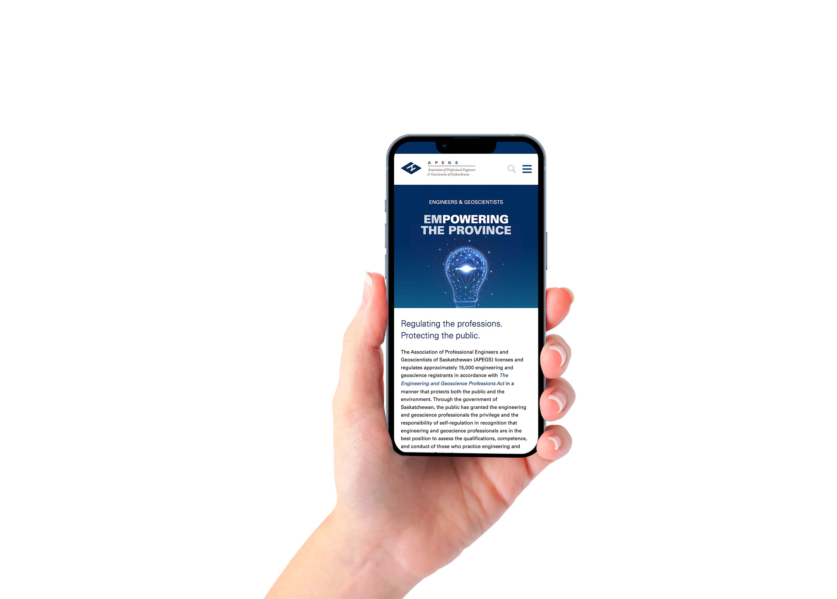 APEGS - Website - Mobile Preview