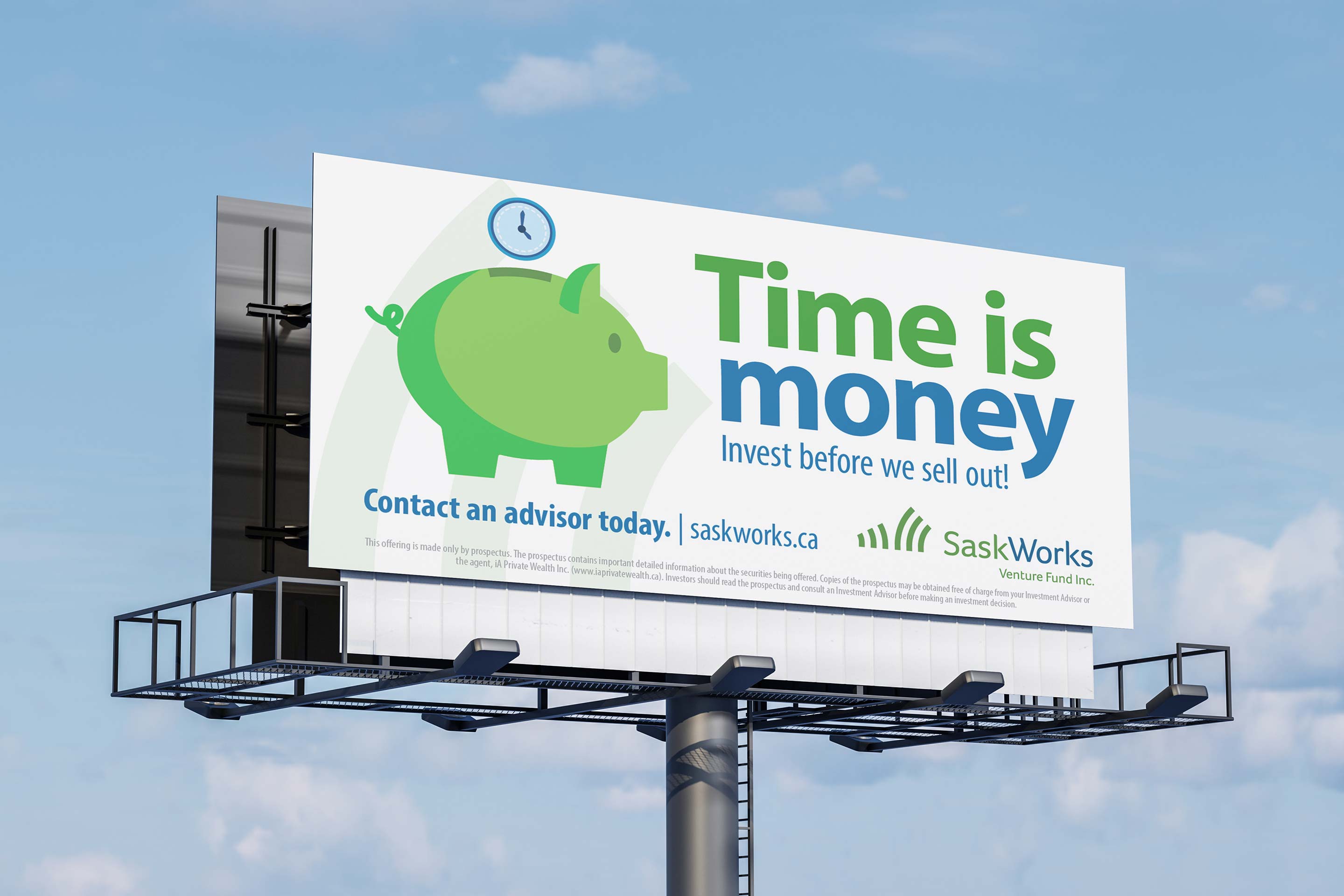 SaskWorks Annual Media Campaign - Time is Money Billboard