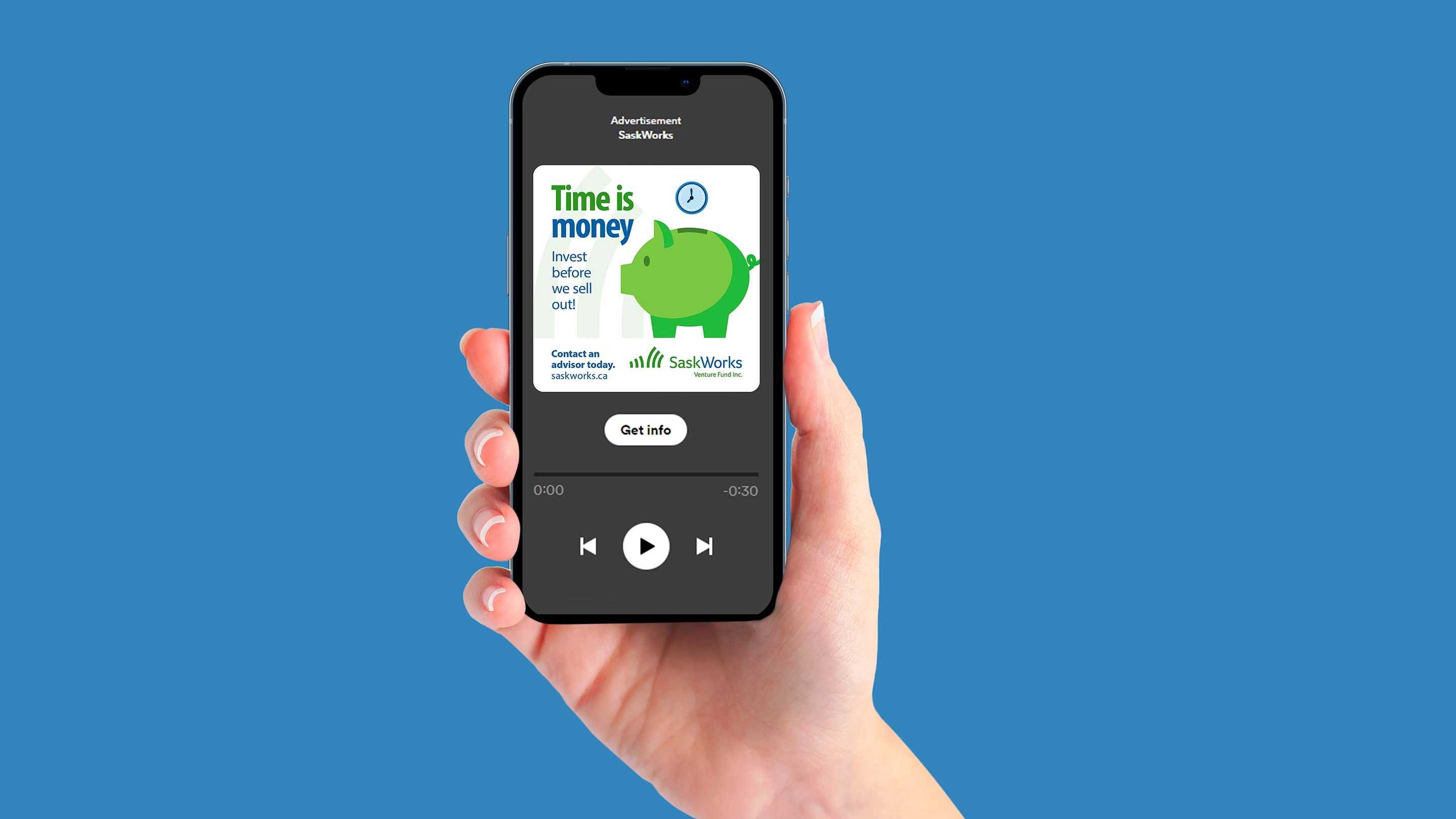 SaskWorks Annual Media Campaign - Time is Money Spotify Ad