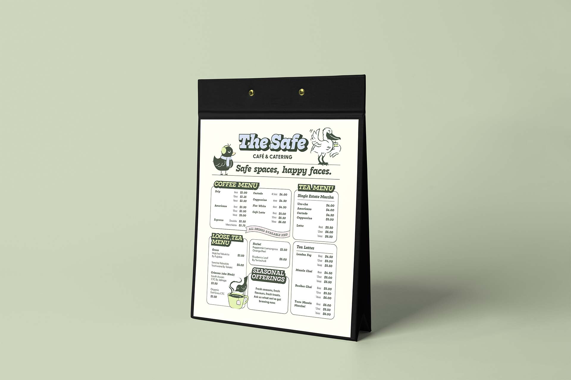 The Safe Cafe - Menu Stand