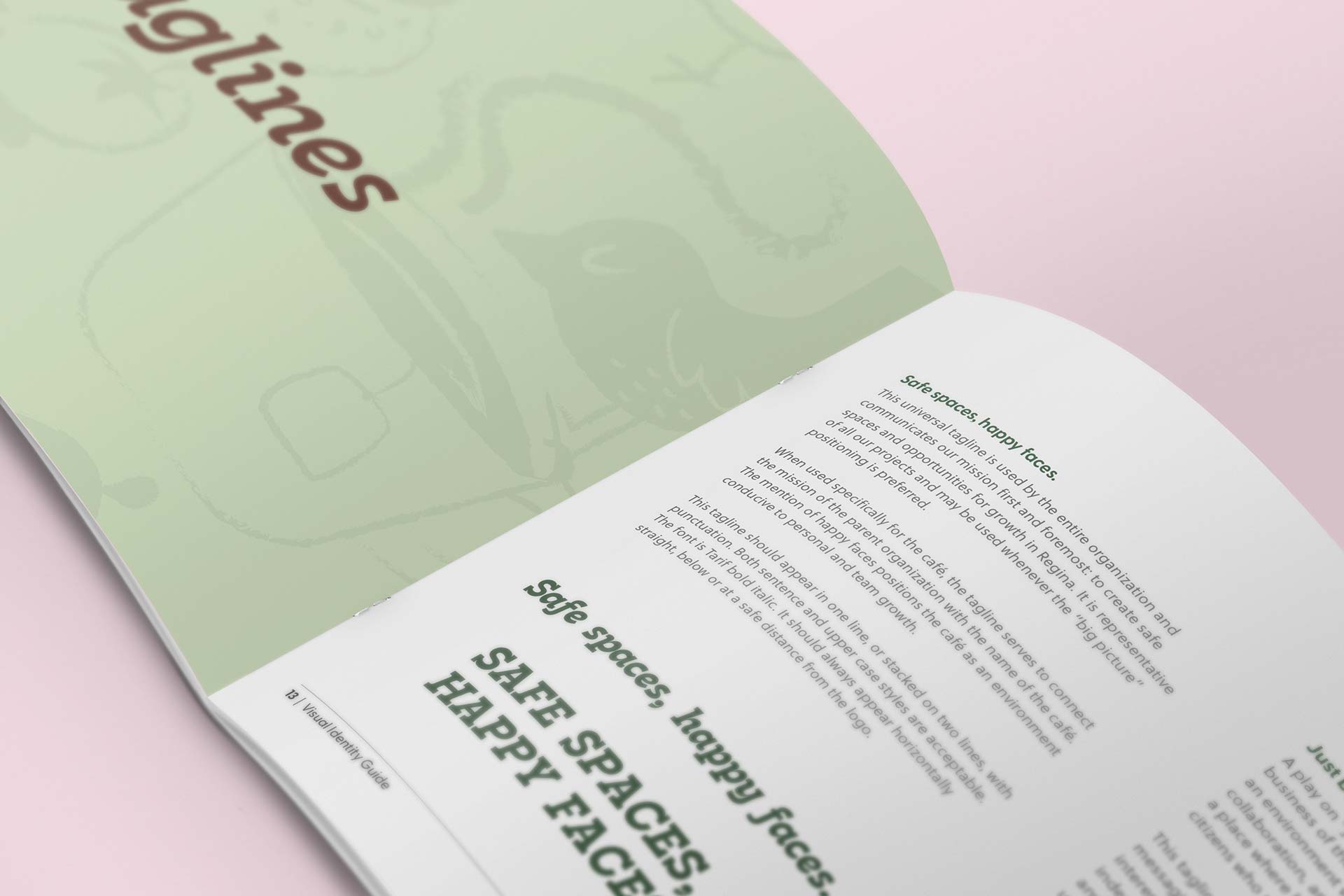 The Safe Cafe - Visual Identity Guide - Taglines