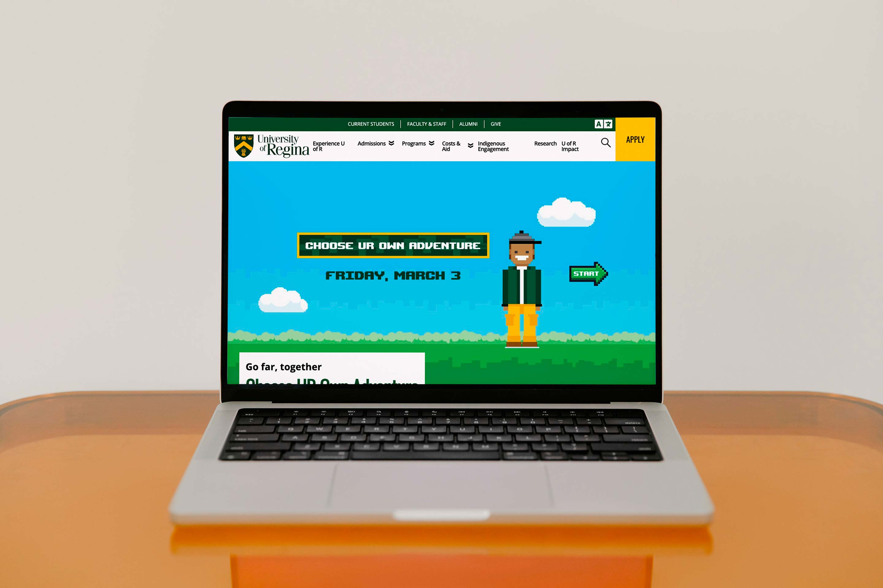 University of Regina - Choose UR Own Adventure Landing Page